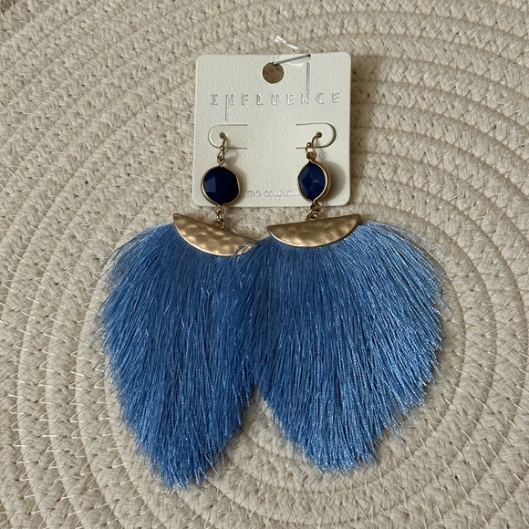 Blue Tassel Earrings - Picture 1 of 1